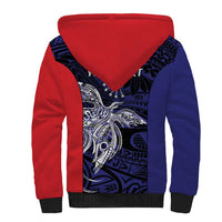 Personalised PNG Central Province Sherpa Hoodie Bird of Paradise Tattoo Flag Motif - Polynesian Pride