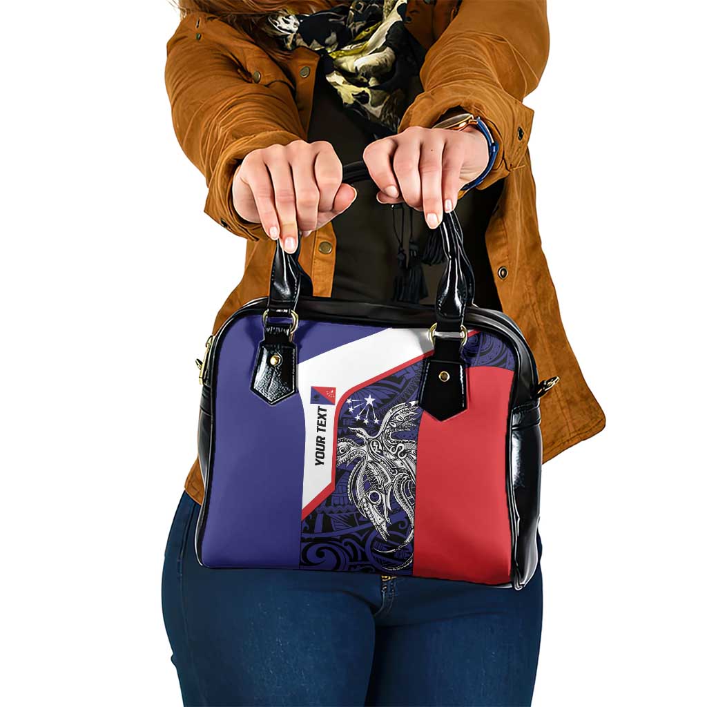 Personalised PNG Central Province Shoulder Handbag Bird of Paradise Tattoo Flag Motif - Polynesian Pride