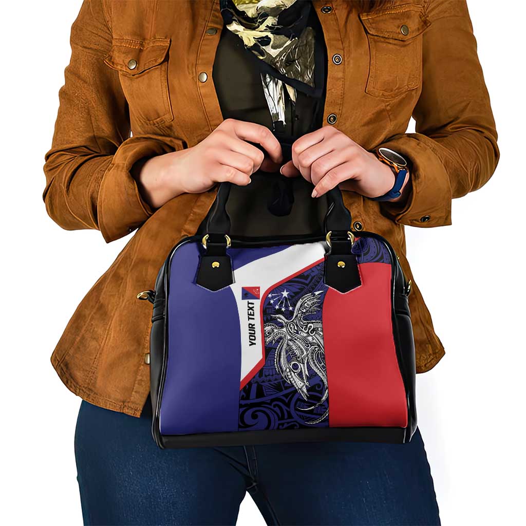 Personalised PNG Central Province Shoulder Handbag Bird of Paradise Tattoo Flag Motif - Polynesian Pride