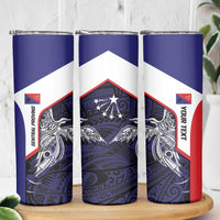 Personalised PNG Central Province Skinny Tumbler Bird of Paradise Tattoo Flag Motif - Polynesian Pride