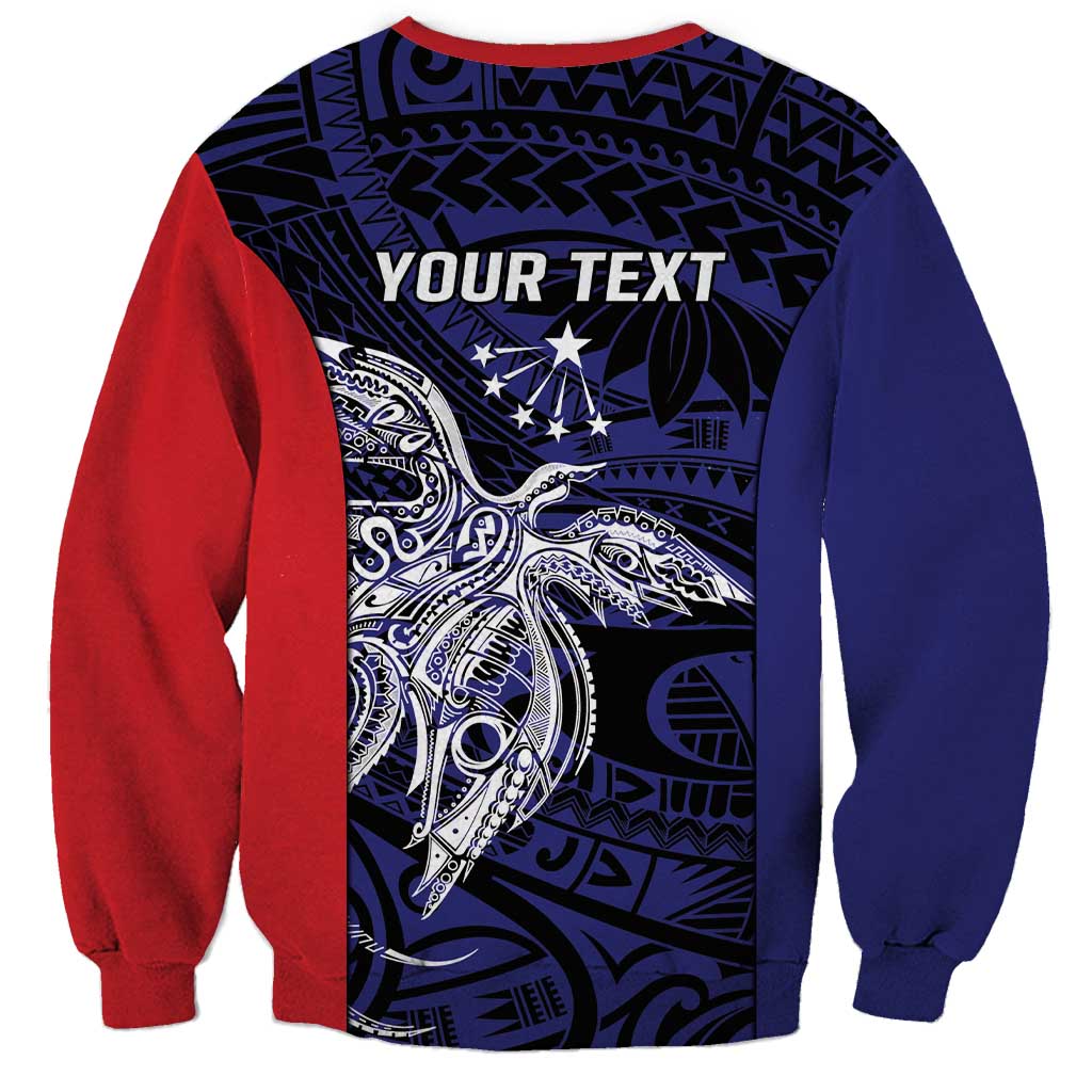 Personalised PNG Central Province Sweatshirt Bird of Paradise Tattoo Flag Motif - Polynesian Pride