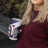 Personalised PNG Central Province Tumbler Cup Bird of Paradise Tattoo Flag Motif - Polynesian Pride