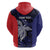 Personalised PNG Central Province Zip Hoodie Bird of Paradise Tattoo Flag Motif - Polynesian Pride