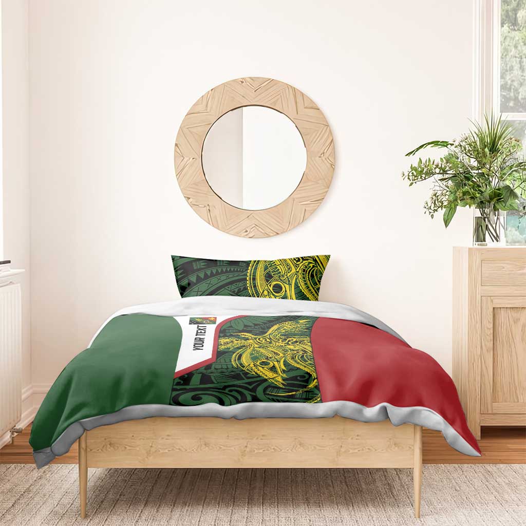 Personalised PNG Chimbu Province Bedding Set Bird of Paradise Tattoo Flag Motif - Polynesian Pride