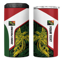 Personalised PNG Chimbu Province 4 in 1 Can Cooler Tumbler Bird of Paradise Tattoo Flag Motif - Polynesian Pride