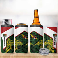 Personalised PNG Chimbu Province 4 in 1 Can Cooler Tumbler Bird of Paradise Tattoo Flag Motif - Polynesian Pride