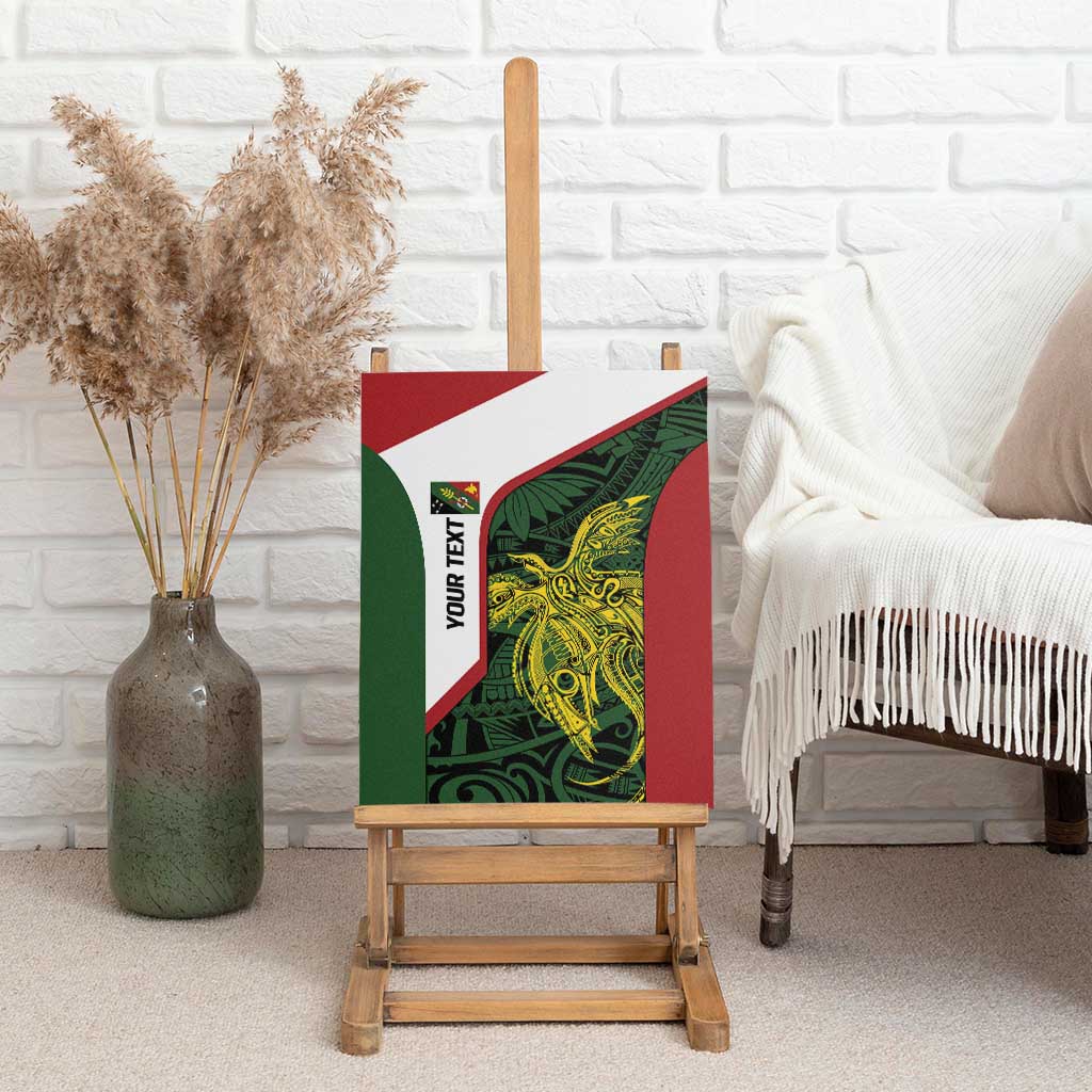 Personalised PNG Chimbu Province Canvas Wall Art Bird of Paradise Tattoo Flag Motif - Polynesian Pride