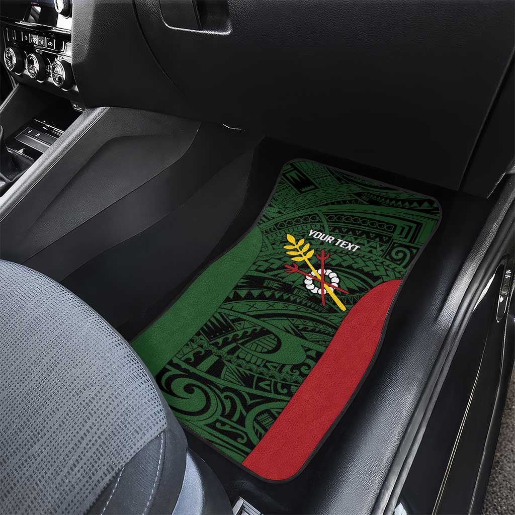 Personalised PNG Chimbu Province Car Mats Bird of Paradise Tattoo Flag Motif - Polynesian Pride