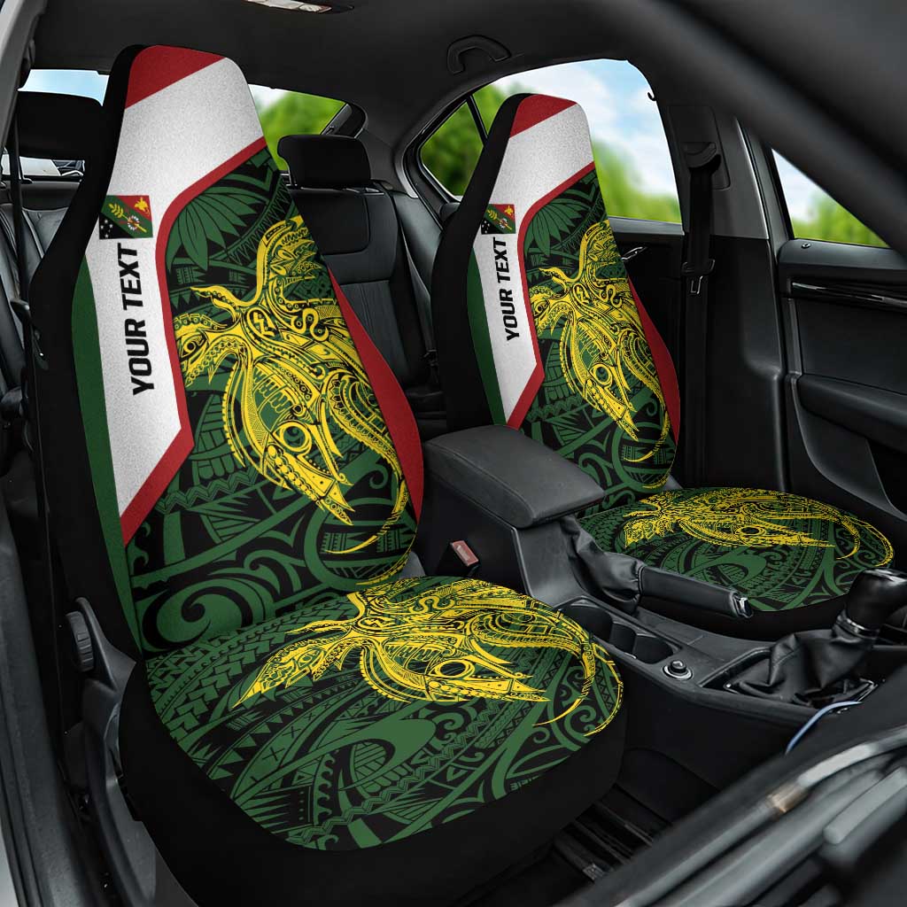 Personalised PNG Chimbu Province Car Seat Cover Bird of Paradise Tattoo Flag Motif LT9 One Size Red - Polynesian Pride