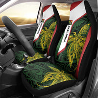 Personalised PNG Chimbu Province Car Seat Cover Bird of Paradise Tattoo Flag Motif LT9 - Polynesian Pride