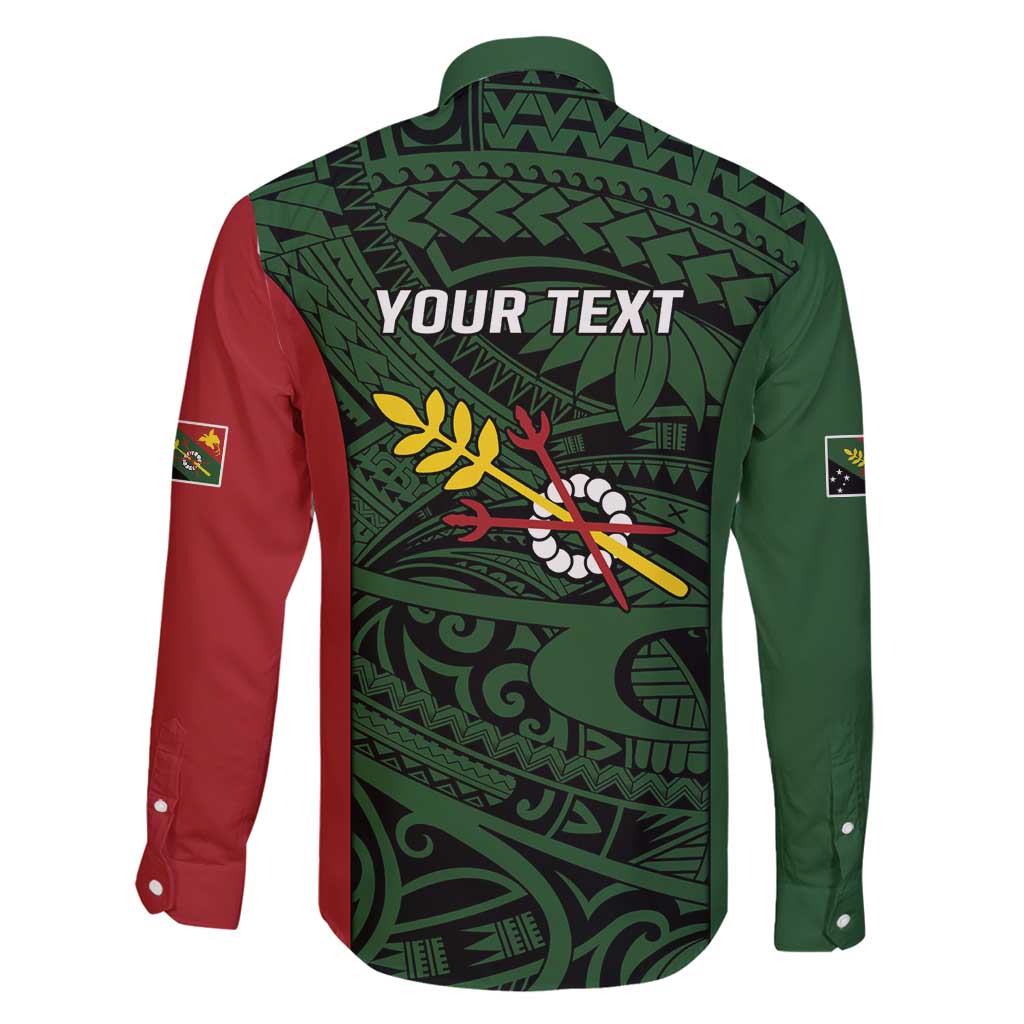 Personalised PNG Chimbu Province Family Matching Long Sleeve Bodycon Dress and Hawaiian Shirt Bird of Paradise Tattoo Flag Motif - Polynesian Pride