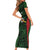 Personalised PNG Chimbu Province Family Matching Short Sleeve Bodycon Dress and Hawaiian Shirt Bird of Paradise Tattoo Flag Motif - Polynesian Pride