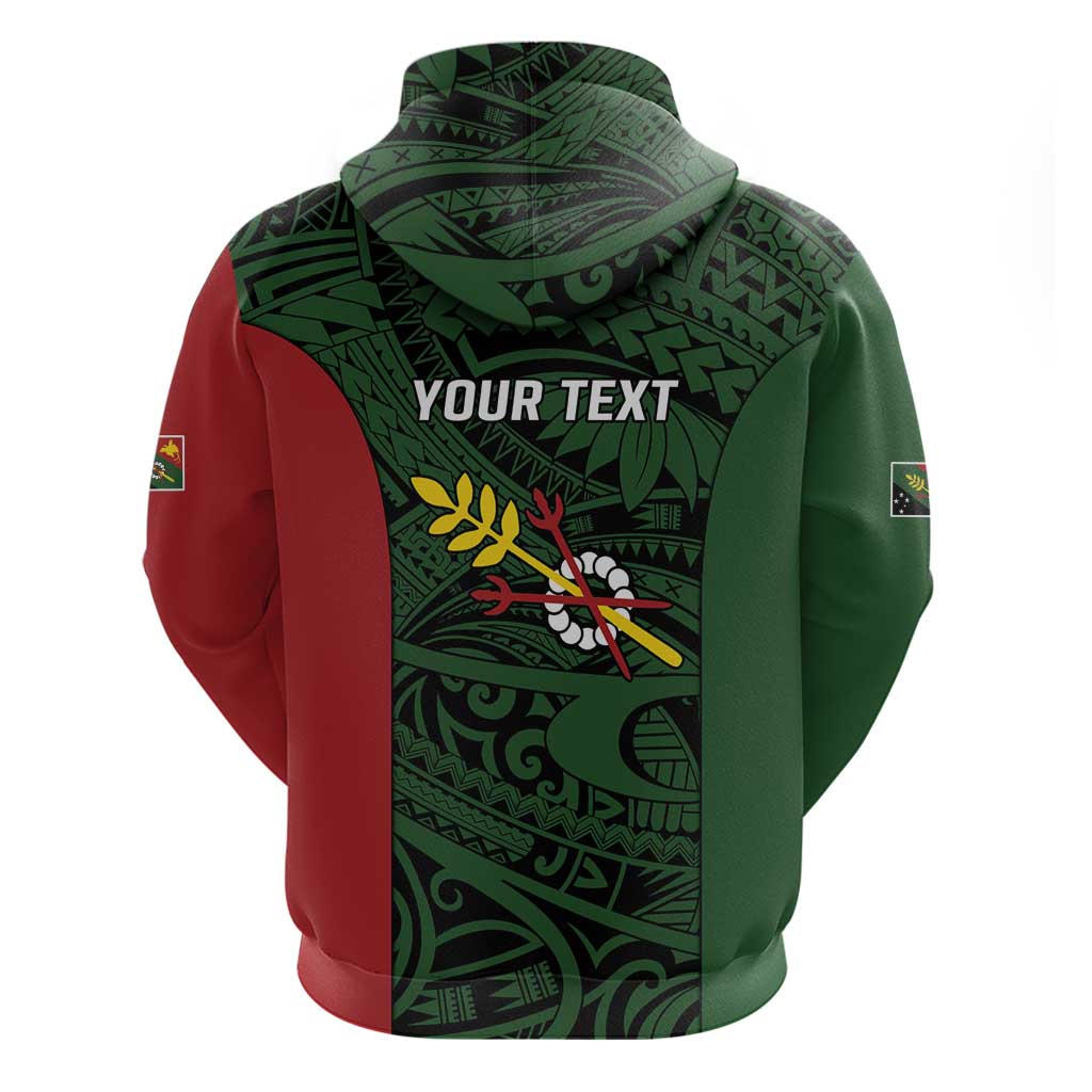 Personalised PNG Chimbu Province Hoodie Bird of Paradise Tattoo Flag Motif - Polynesian Pride