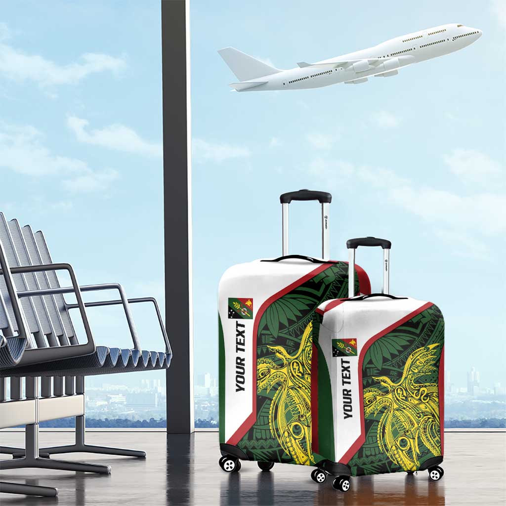 Personalised PNG Chimbu Province Luggage Cover Bird of Paradise Tattoo Flag Motif - Polynesian Pride