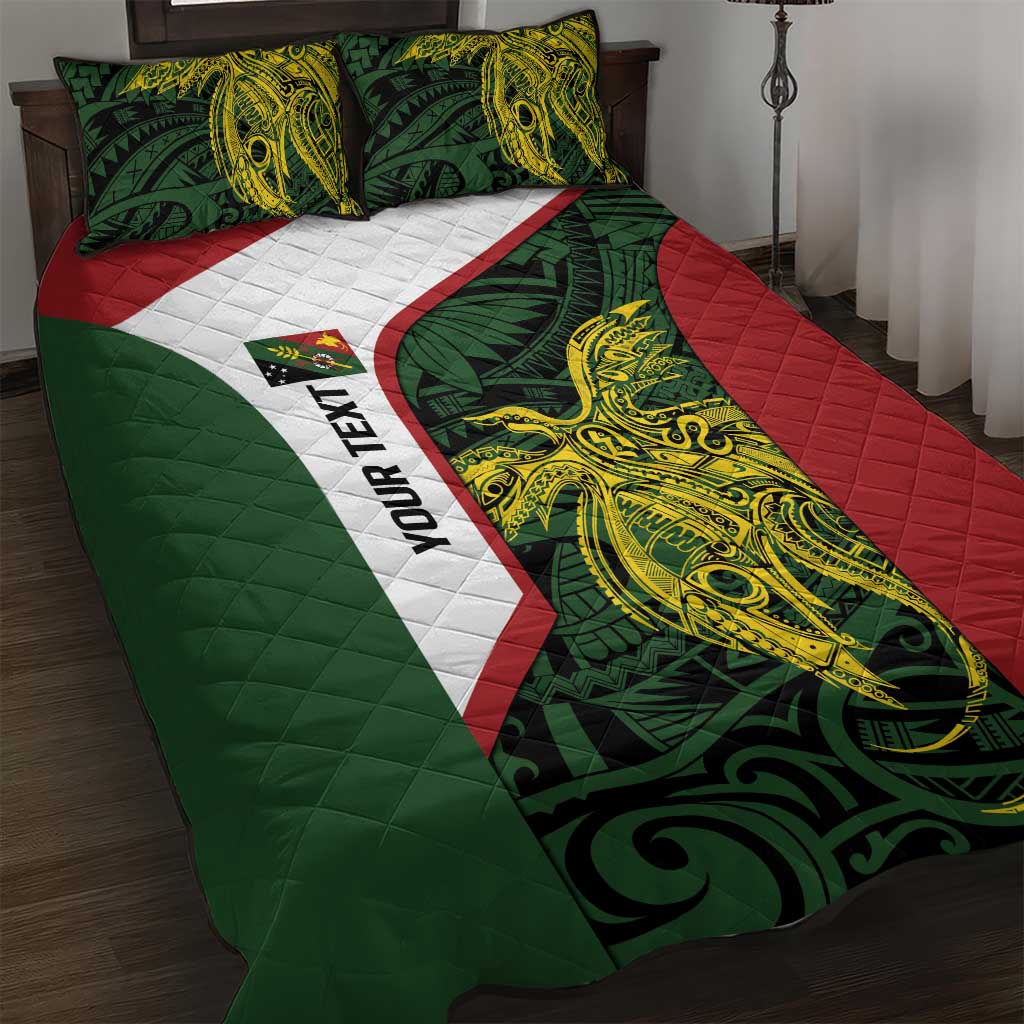 Personalised PNG Chimbu Province Quilt Bed Set Bird of Paradise Tattoo Flag Motif - Polynesian Pride