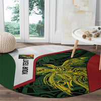 Personalised PNG Chimbu Province Round Carpet Bird of Paradise Tattoo Flag Motif - Polynesian Pride