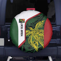 Personalised PNG Chimbu Province Spare Tire Cover Bird of Paradise Tattoo Flag Motif - Polynesian Pride