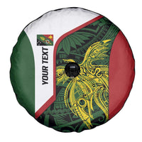 Personalised PNG Chimbu Province Spare Tire Cover Bird of Paradise Tattoo Flag Motif - Polynesian Pride