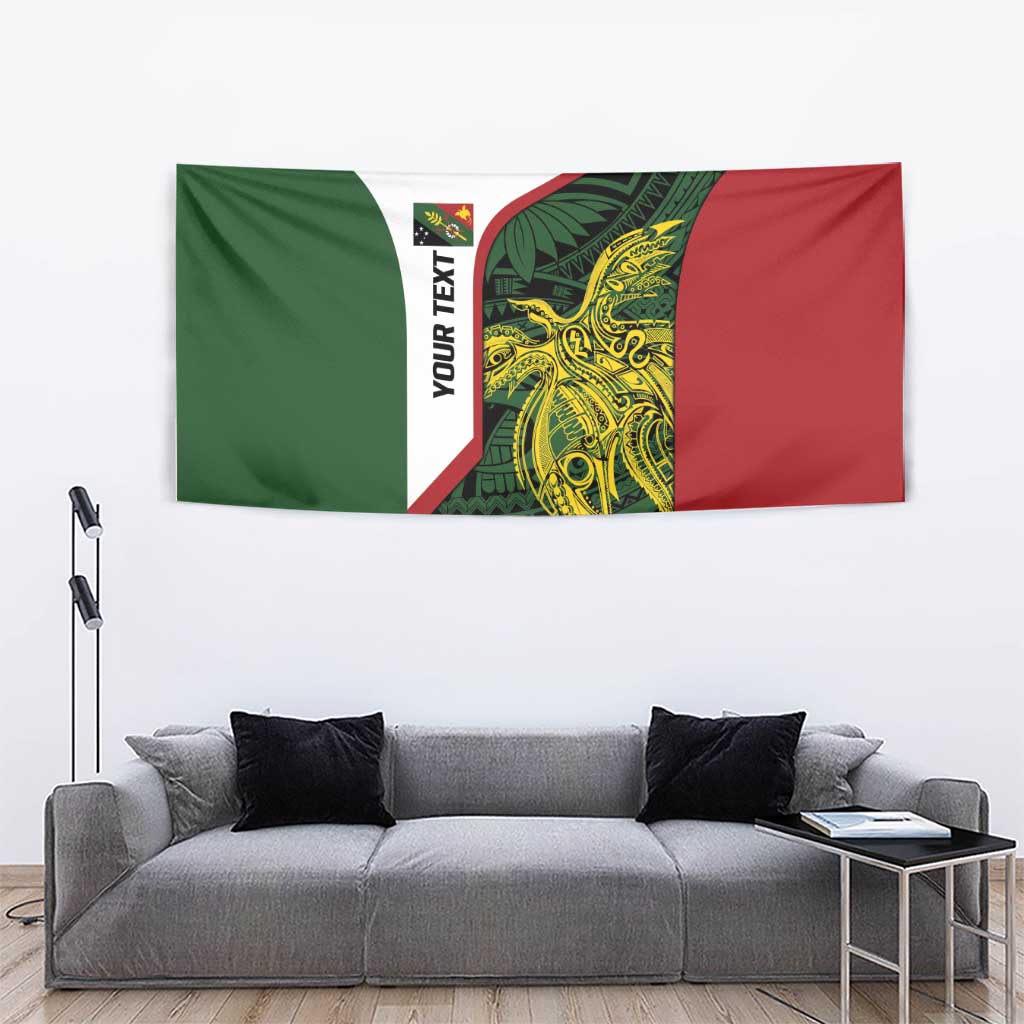 Personalised PNG Chimbu Province Tapestry Bird of Paradise Tattoo Flag Motif - Polynesian Pride