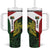 Personalised PNG Chimbu Province Tumbler With Handle Bird of Paradise Tattoo Flag Motif - Polynesian Pride