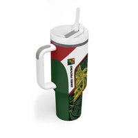 Personalised PNG Chimbu Province Tumbler With Handle Bird of Paradise Tattoo Flag Motif - Polynesian Pride