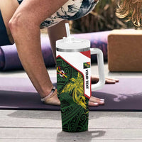 Personalised PNG Chimbu Province Tumbler With Handle Bird of Paradise Tattoo Flag Motif - Polynesian Pride