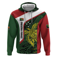 Personalised PNG Chimbu Province Zip Hoodie Bird of Paradise Tattoo Flag Motif LT9 Pullover Hoodie Red - Polynesian Pride