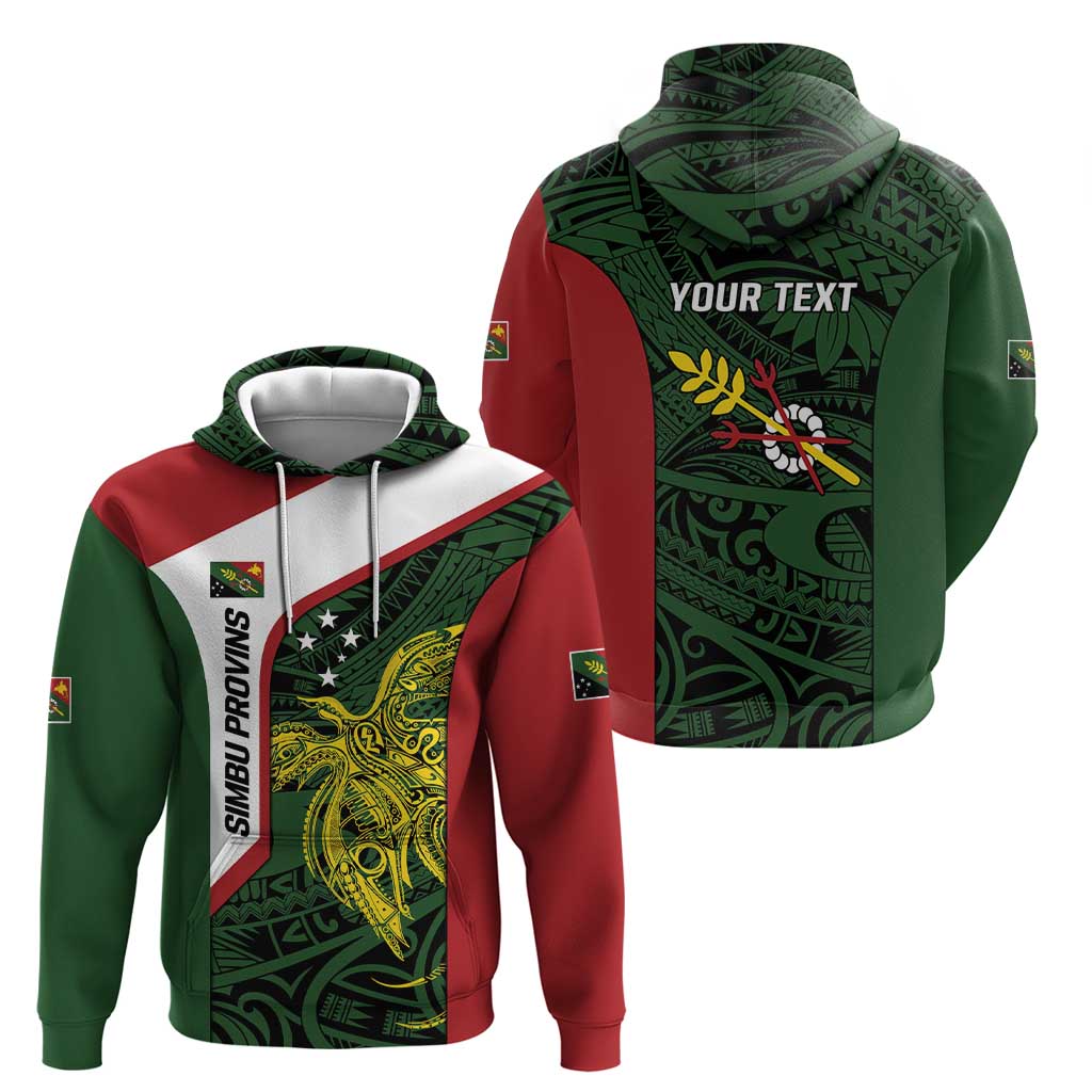Personalised PNG Chimbu Province Zip Hoodie Bird of Paradise Tattoo Flag Motif LT9 - Polynesian Pride