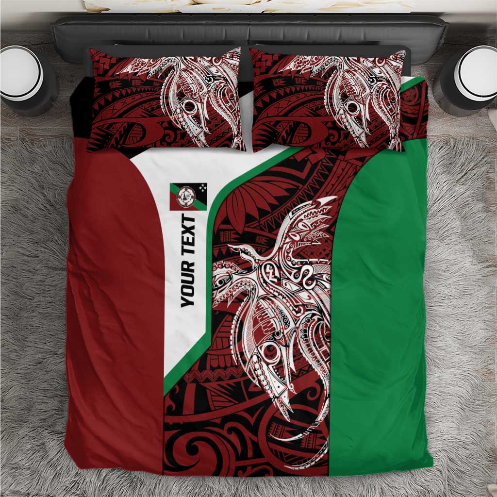 Personalised PNG East New Britain Province Bedding Set Bird of Paradise Tattoo Flag Motif - Polynesian Pride