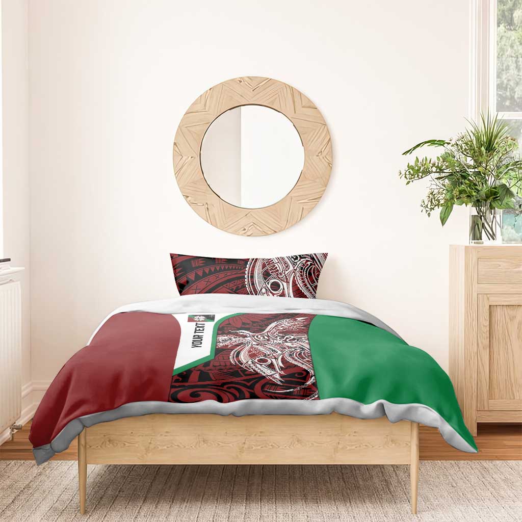 Personalised PNG East New Britain Province Bedding Set Bird of Paradise Tattoo Flag Motif - Polynesian Pride