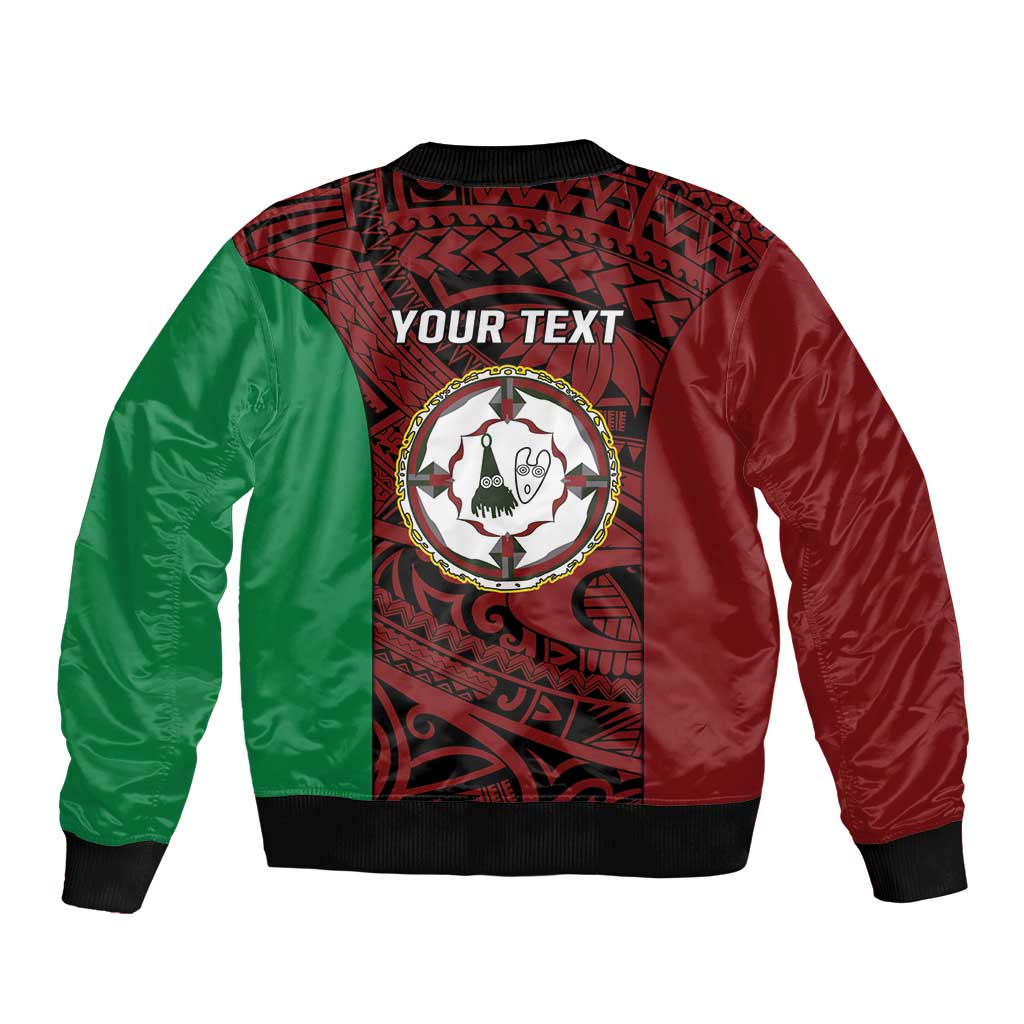 Personalised PNG East New Britain Province Bomber Jacket Bird of Paradise Tattoo Flag Motif LT9 - Polynesian Pride