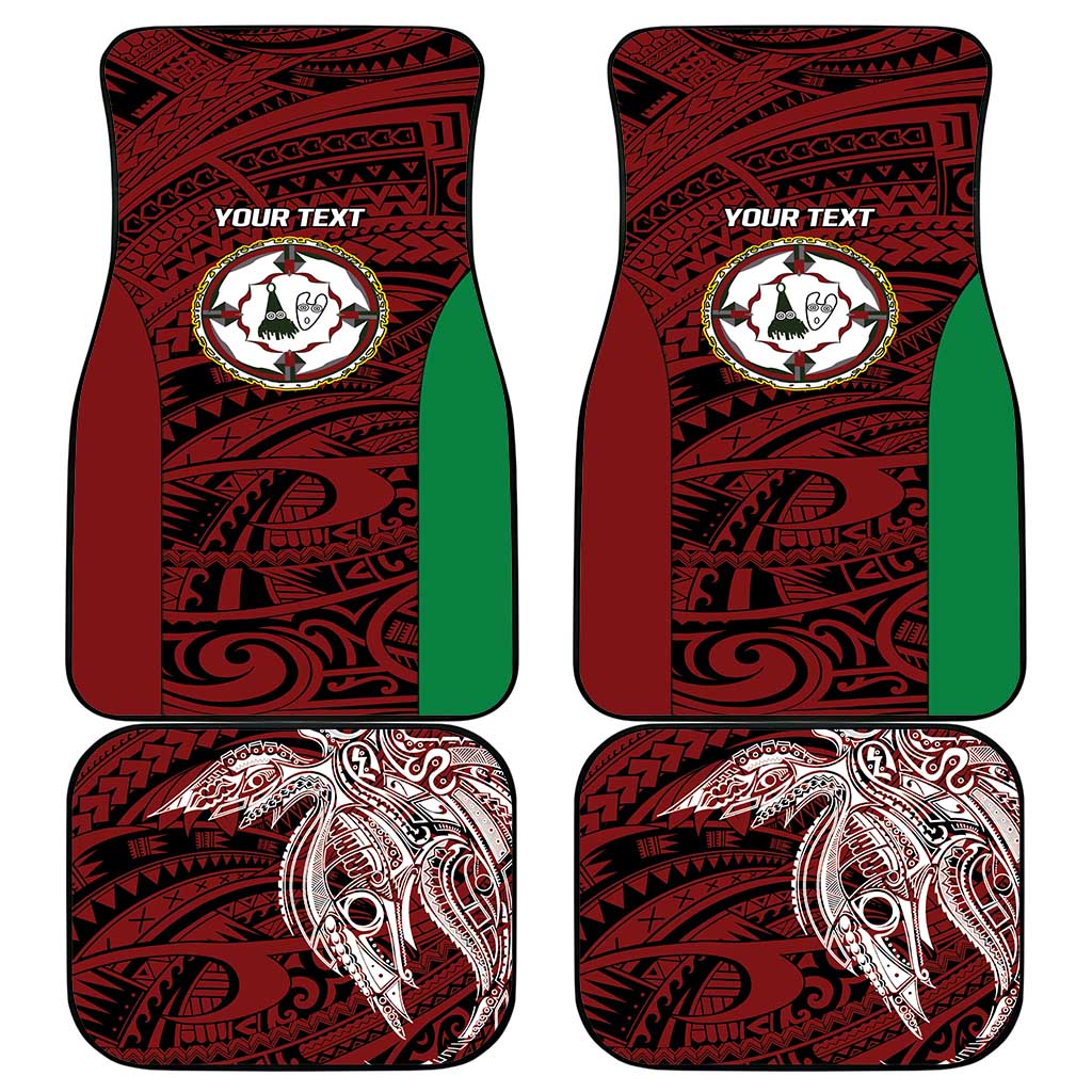 Personalised PNG East New Britain Province Car Mats Bird of Paradise Tattoo Flag Motif - Polynesian Pride