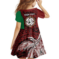 Personalised PNG East New Britain Province Family Matching Mermaid Dress and Hawaiian Shirt Bird of Paradise Tattoo Flag Motif - Polynesian Pride