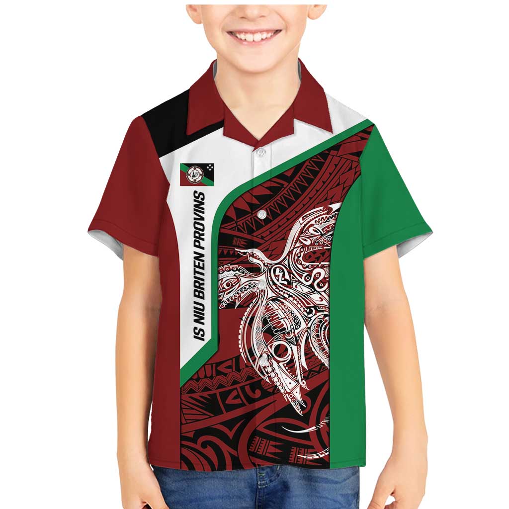 Personalised PNG East New Britain Province Family Matching Mermaid Dress and Hawaiian Shirt Bird of Paradise Tattoo Flag Motif - Polynesian Pride