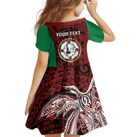 Personalised PNG East New Britain Province Family Matching Off Shoulder Maxi Dress and Hawaiian Shirt Bird of Paradise Tattoo Flag Motif - Polynesian Pride