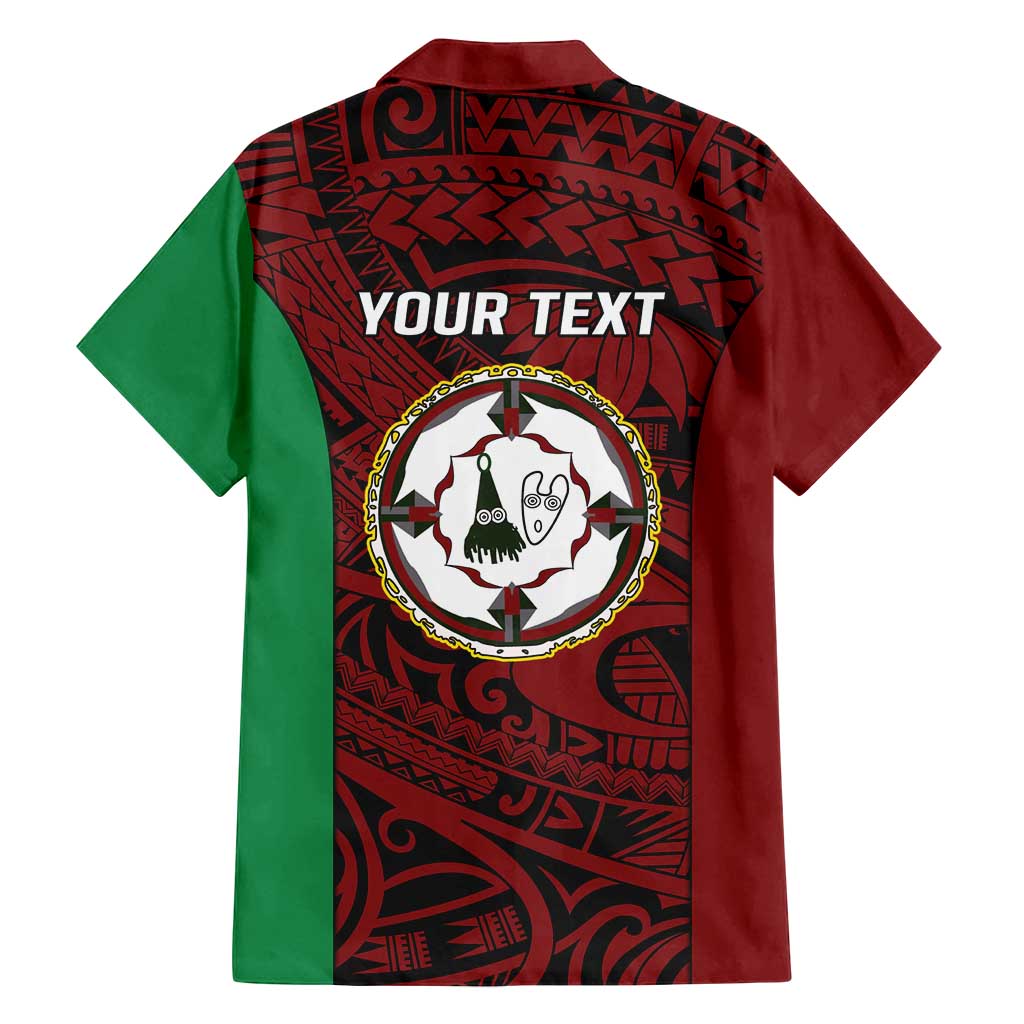 Personalised PNG East New Britain Province Family Matching Off Shoulder Maxi Dress and Hawaiian Shirt Bird of Paradise Tattoo Flag Motif - Polynesian Pride