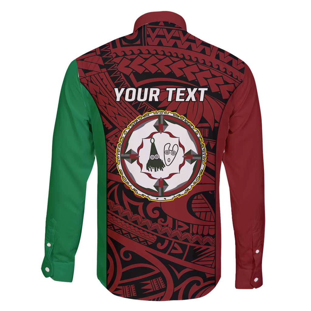 Personalised PNG East New Britain Province Family Matching Off Shoulder Short Dress and Hawaiian Shirt Bird of Paradise Tattoo Flag Motif - Polynesian Pride