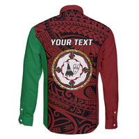 Personalised PNG East New Britain Province Family Matching Puletasi and Hawaiian Shirt Bird of Paradise Tattoo Flag Motif - Polynesian Pride