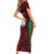 Personalised PNG East New Britain Province Family Matching Short Sleeve Bodycon Dress and Hawaiian Shirt Bird of Paradise Tattoo Flag Motif - Polynesian Pride