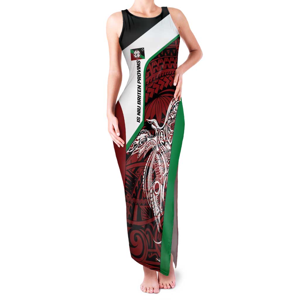 Personalised PNG East New Britain Province Family Matching Tank Maxi Dress and Hawaiian Shirt Bird of Paradise Tattoo Flag Motif - Polynesian Pride