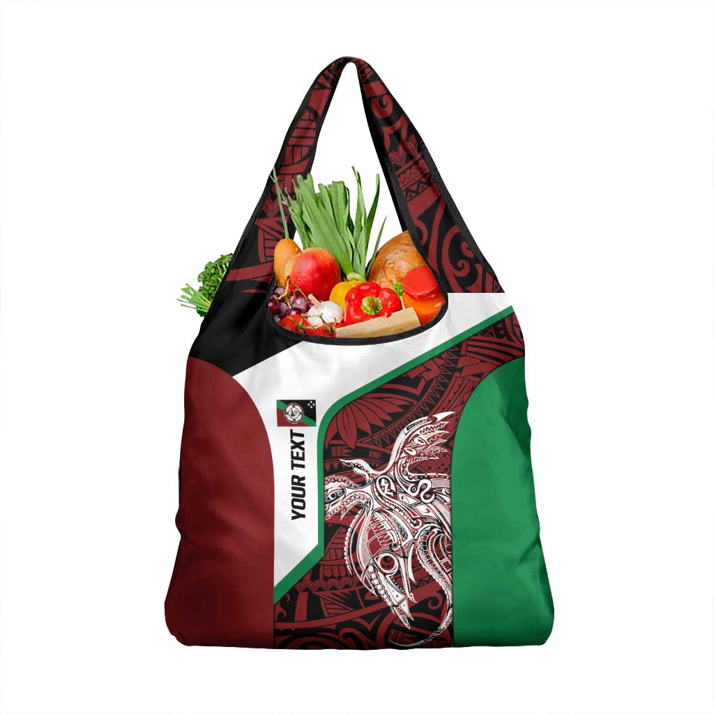 Personalised PNG East New Britain Province Grocery Bag Bird of Paradise Tattoo Flag Motif - Polynesian Pride