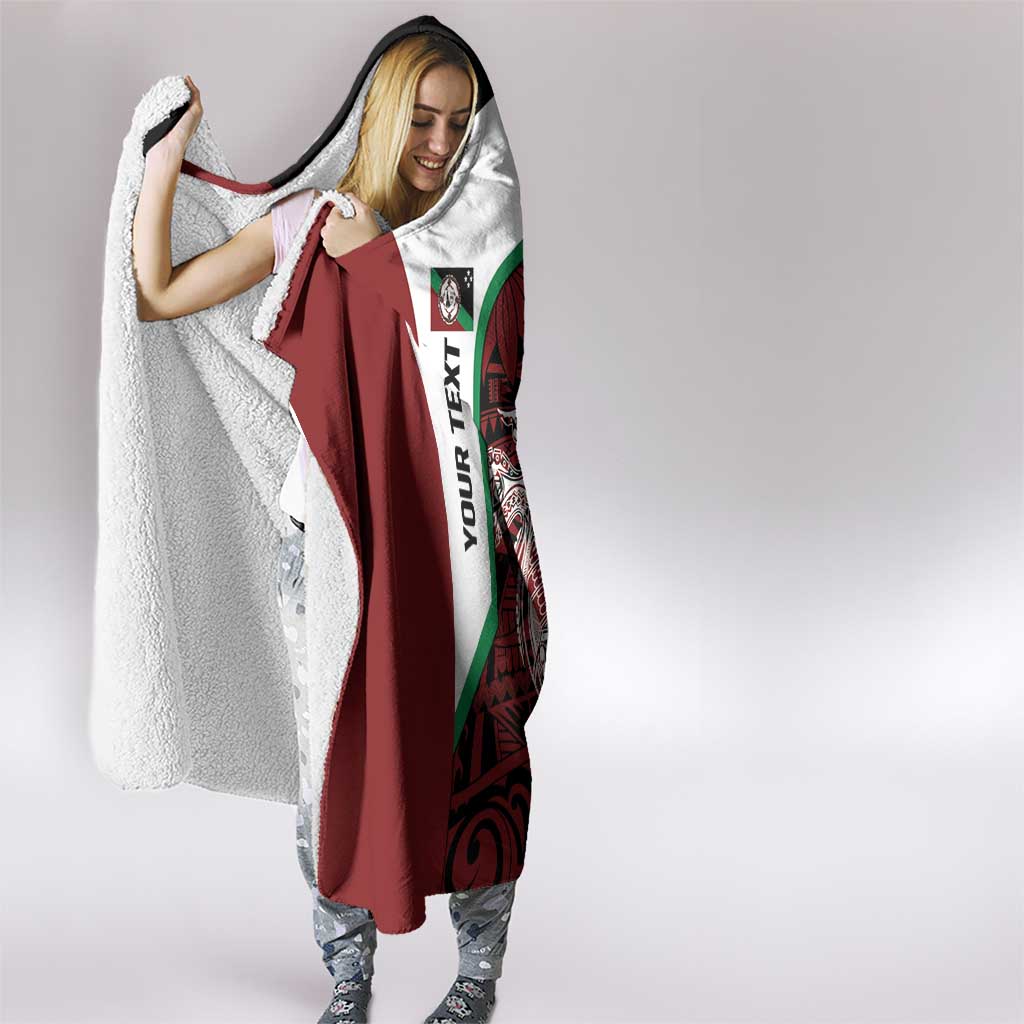 Personalised PNG East New Britain Province Hooded Blanket Bird of Paradise Tattoo Flag Motif - Polynesian Pride