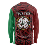 Personalised PNG East New Britain Province Long Sleeve Shirt Bird of Paradise Tattoo Flag Motif - Polynesian Pride