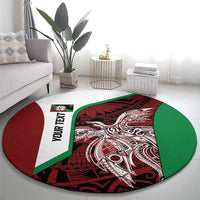 Personalised PNG East New Britain Province Round Carpet Bird of Paradise Tattoo Flag Motif - Polynesian Pride