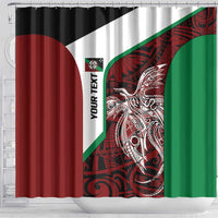 Personalised PNG East New Britain Province Shower Curtain Bird of Paradise Tattoo Flag Motif - Polynesian Pride