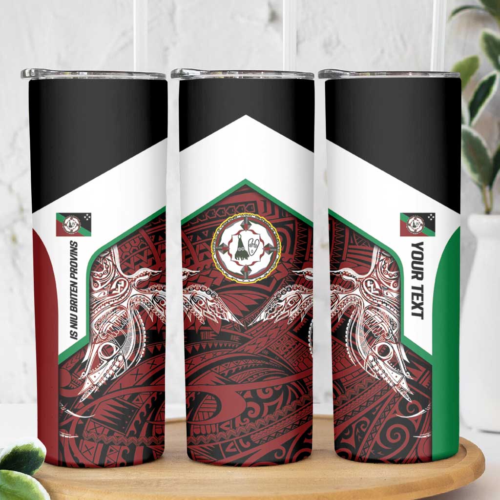 Personalised PNG East New Britain Province Skinny Tumbler Bird of Paradise Tattoo Flag Motif - Polynesian Pride