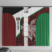 Personalised PNG East New Britain Province Window Curtain Bird of Paradise Tattoo Flag Motif - Polynesian Pride