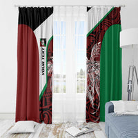 Personalised PNG East New Britain Province Window Curtain Bird of Paradise Tattoo Flag Motif - Polynesian Pride