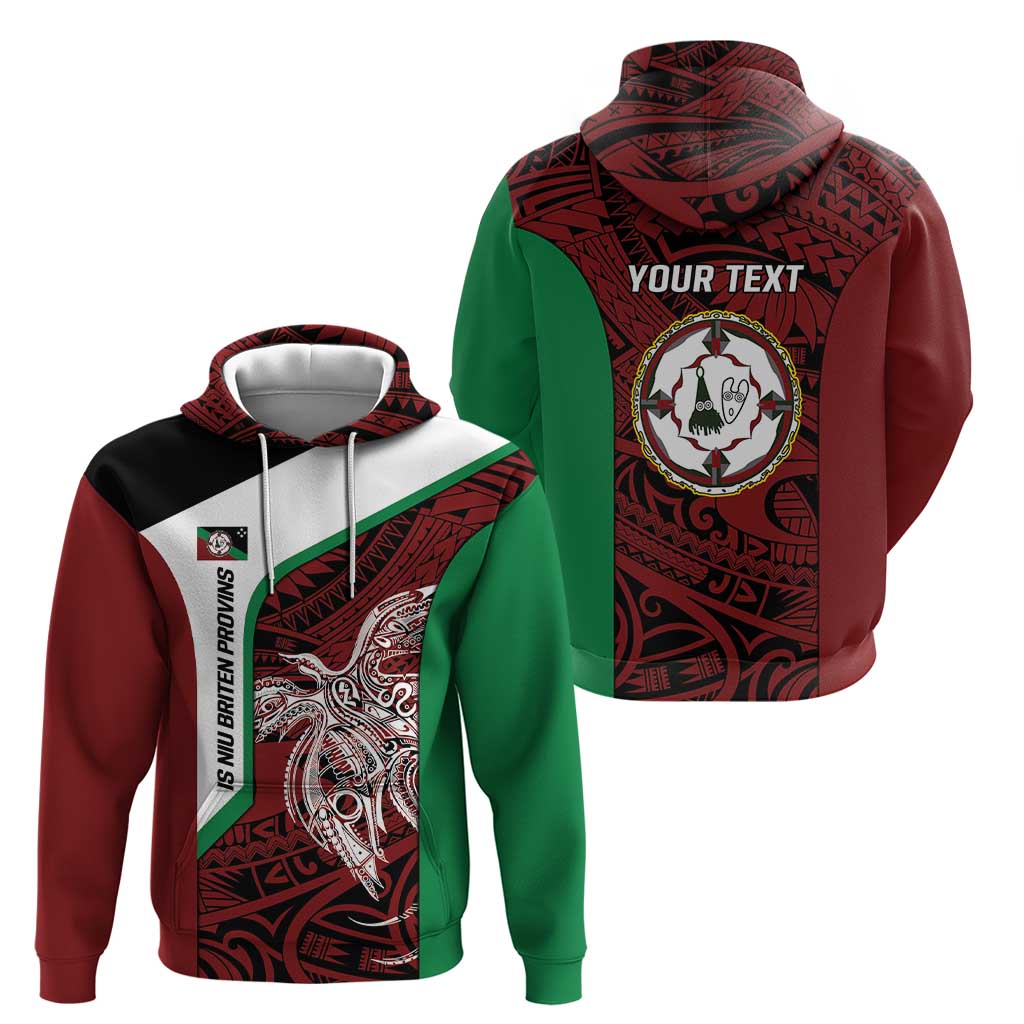 Personalised PNG East New Britain Province Zip Hoodie Bird of Paradise Tattoo Flag Motif LT9 - Polynesian Pride
