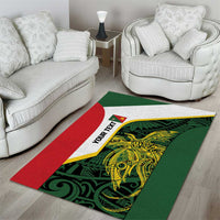 Personalised PNG East Sepik Province Area Rug Bird of Paradise Tattoo Flag Motif - Polynesian Pride